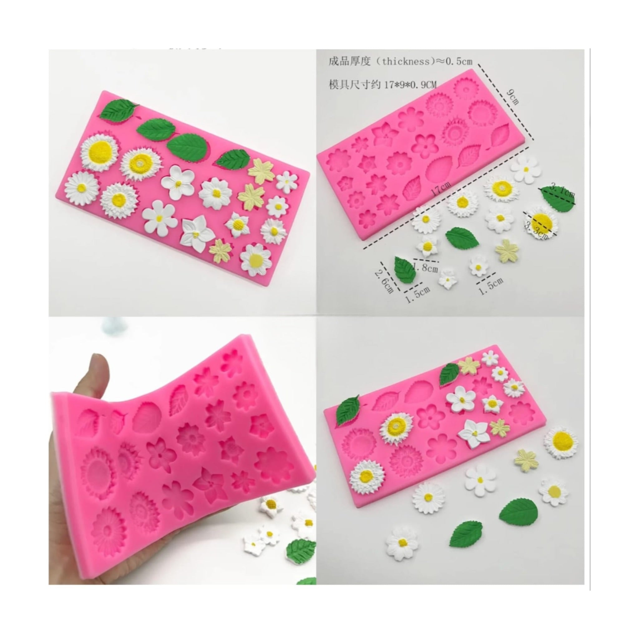 20 Cavity Flower Silicone Fondant Mold