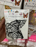 3D White & Black  Butterflies Pack of 12Pcs