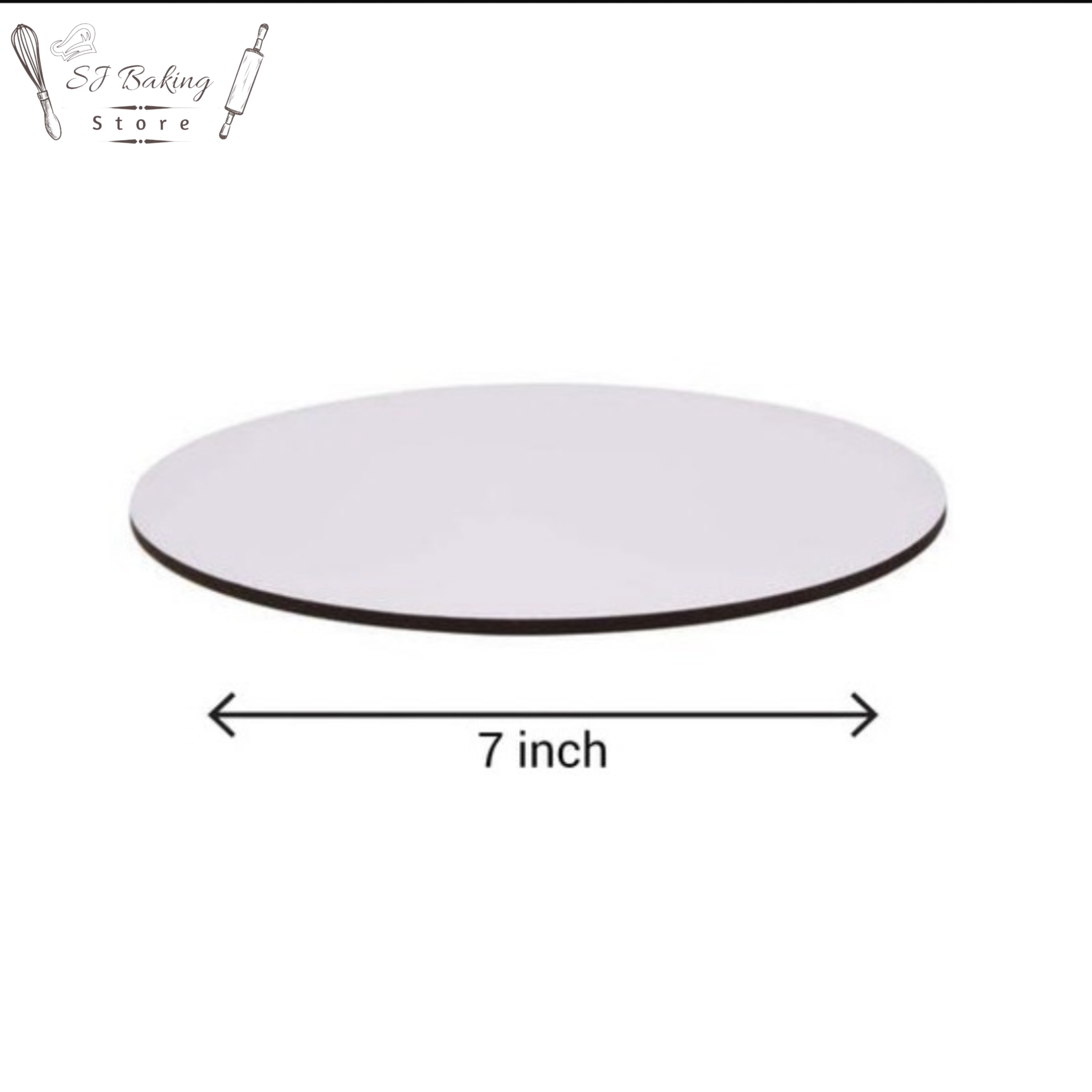 7 Inch White Round Cake Base