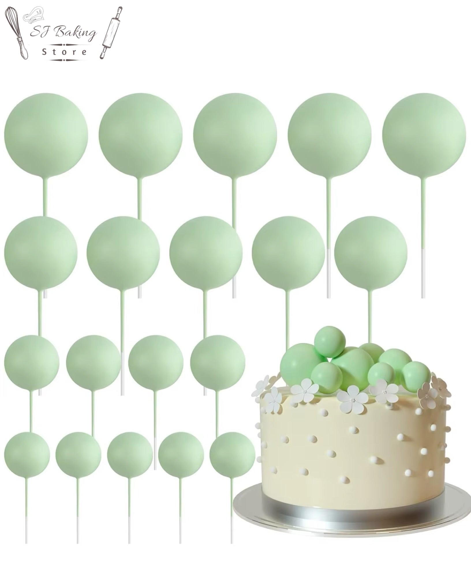 Light Green Color Faux Balls