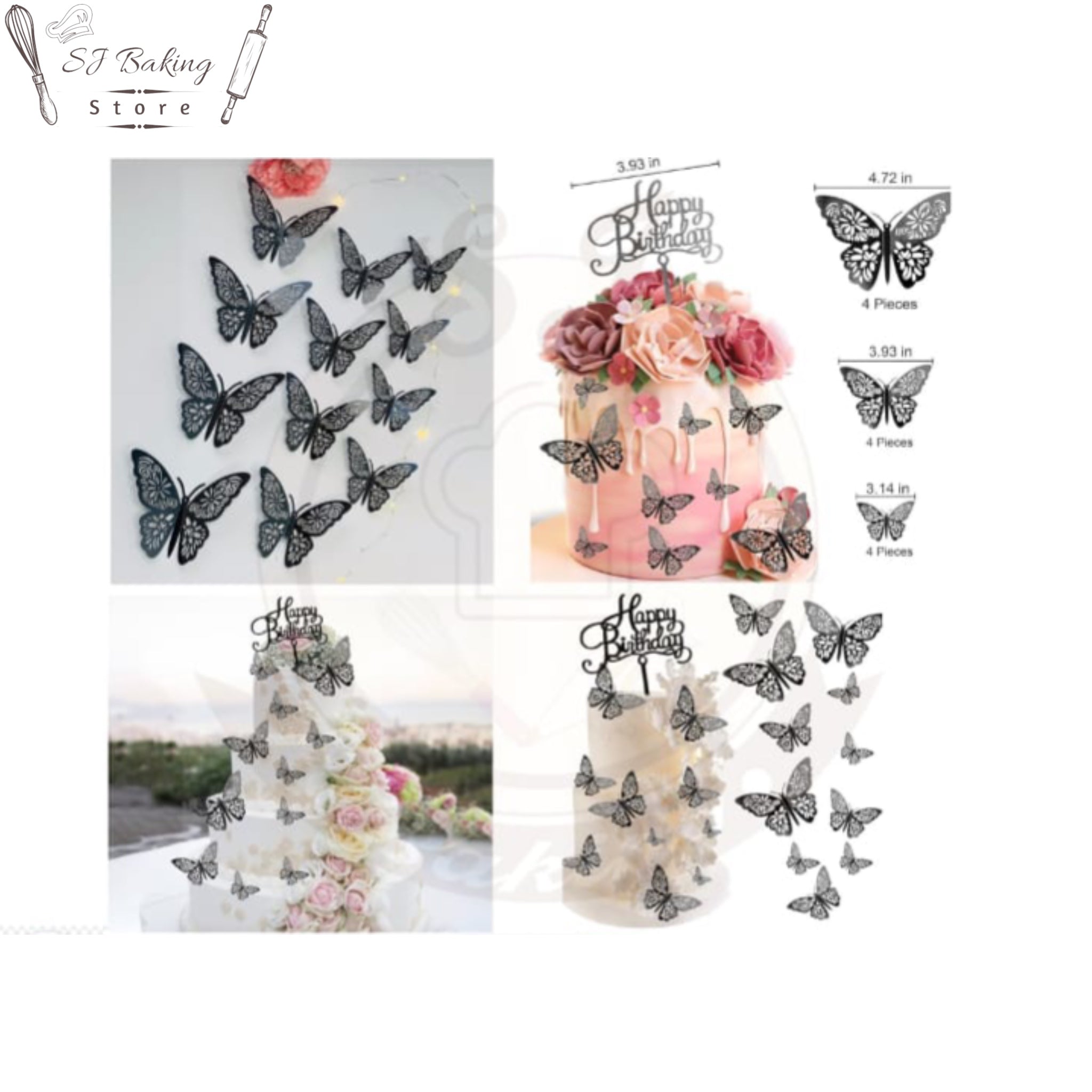 Artificial Black Butterflies