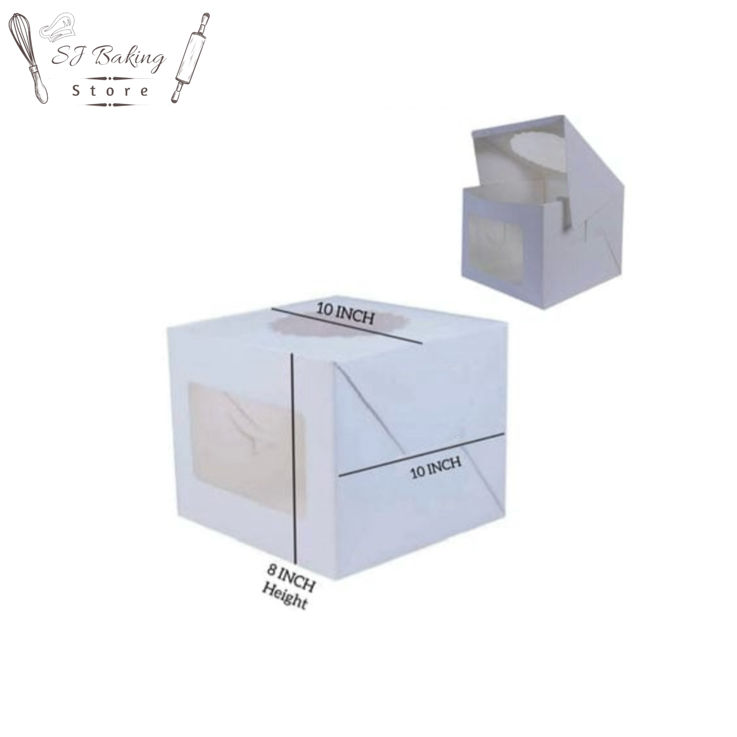 10*10*8 White Window Cake Box