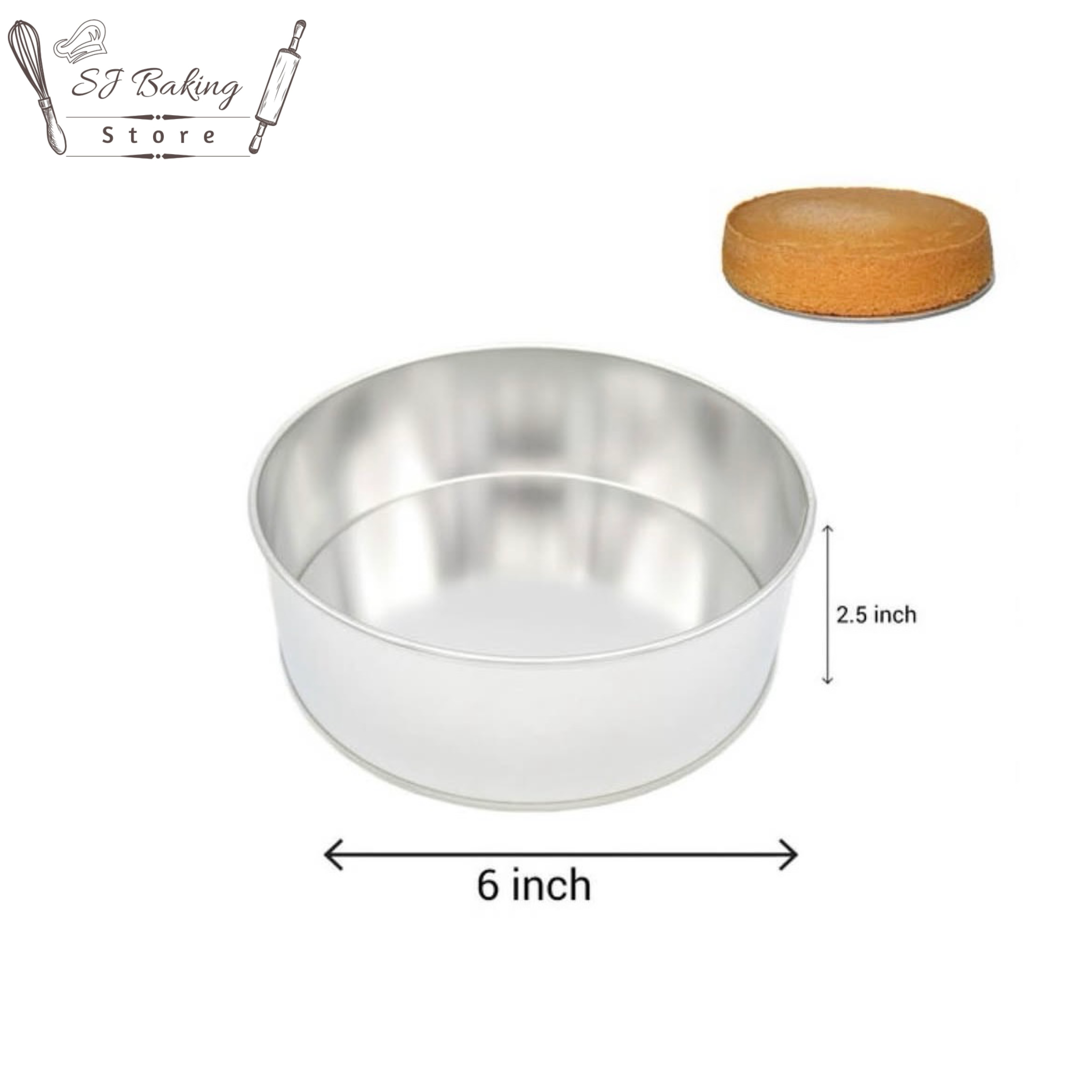 6 Inch Silver Round Cake Pan