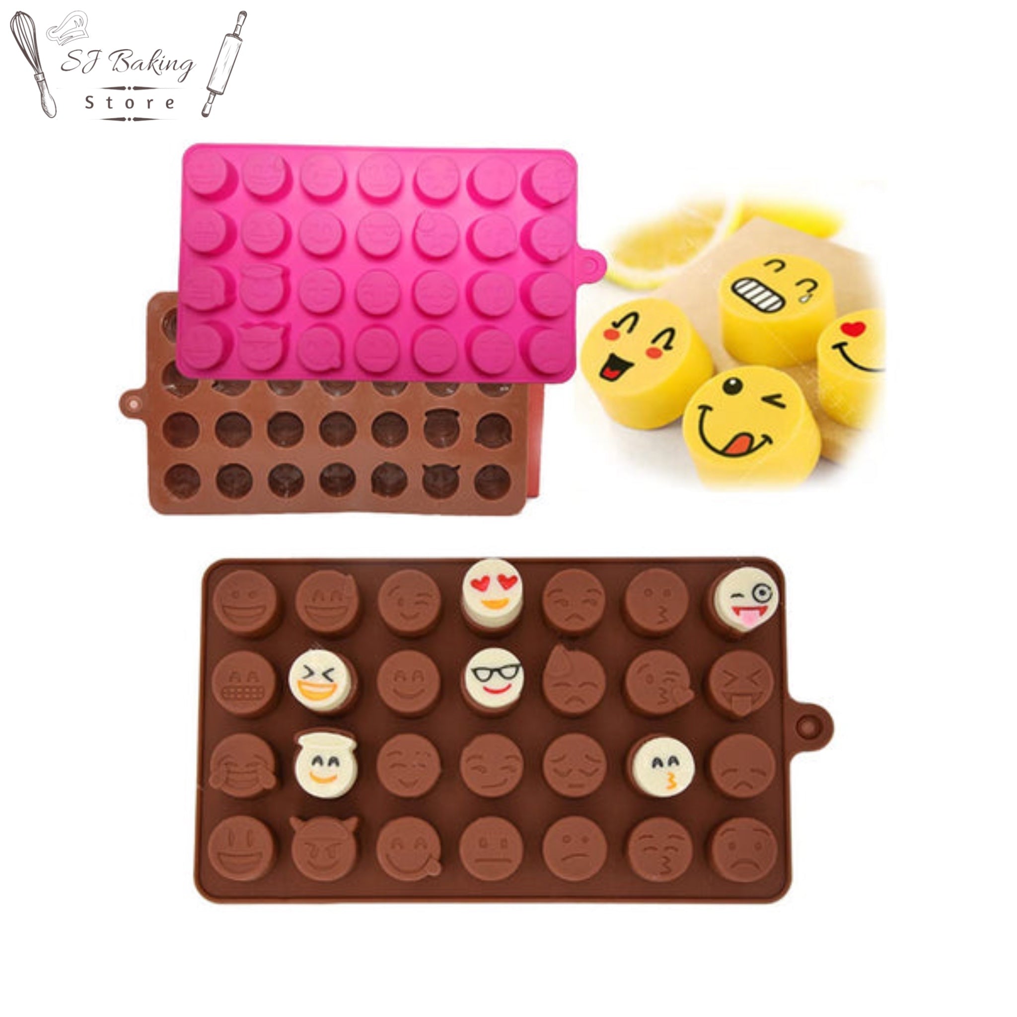 28 Cavity Emoji Shape Silicone Chocolate Mold