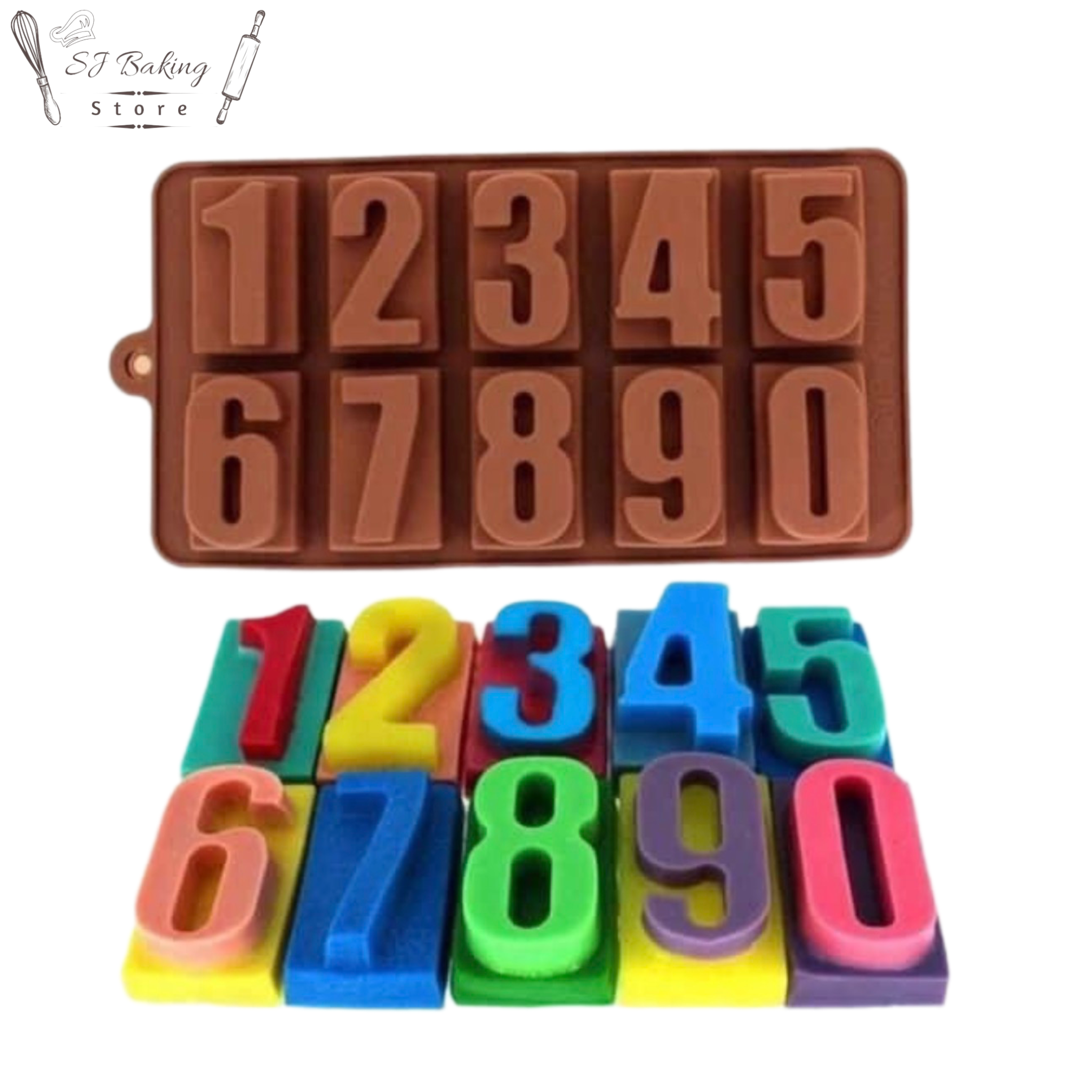 0 to 9 Numbers Silicone Chocolate Mold