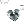 3Pcs Silver Heart Pan Set 6,7,8 inches