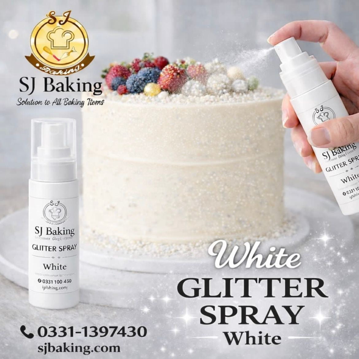 Edible White Gliter Spray