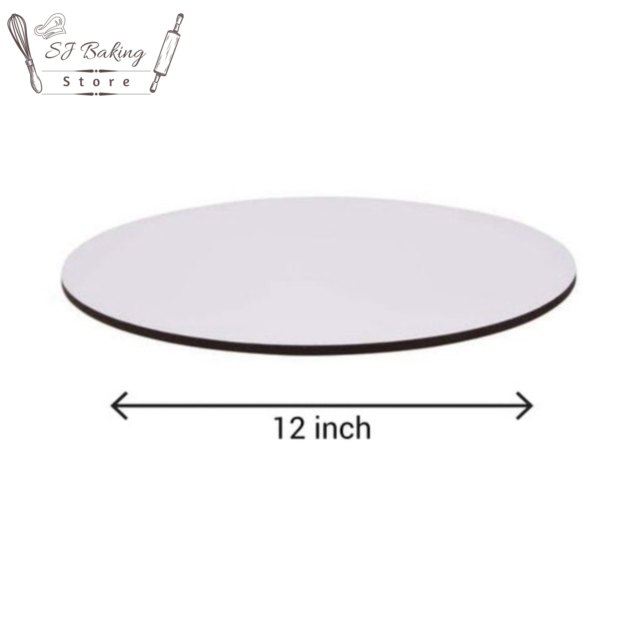 12 Inch White Round Cake Base