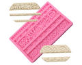DIY Baroque Scroll Relief Cake Border Fondant Silicone Mold