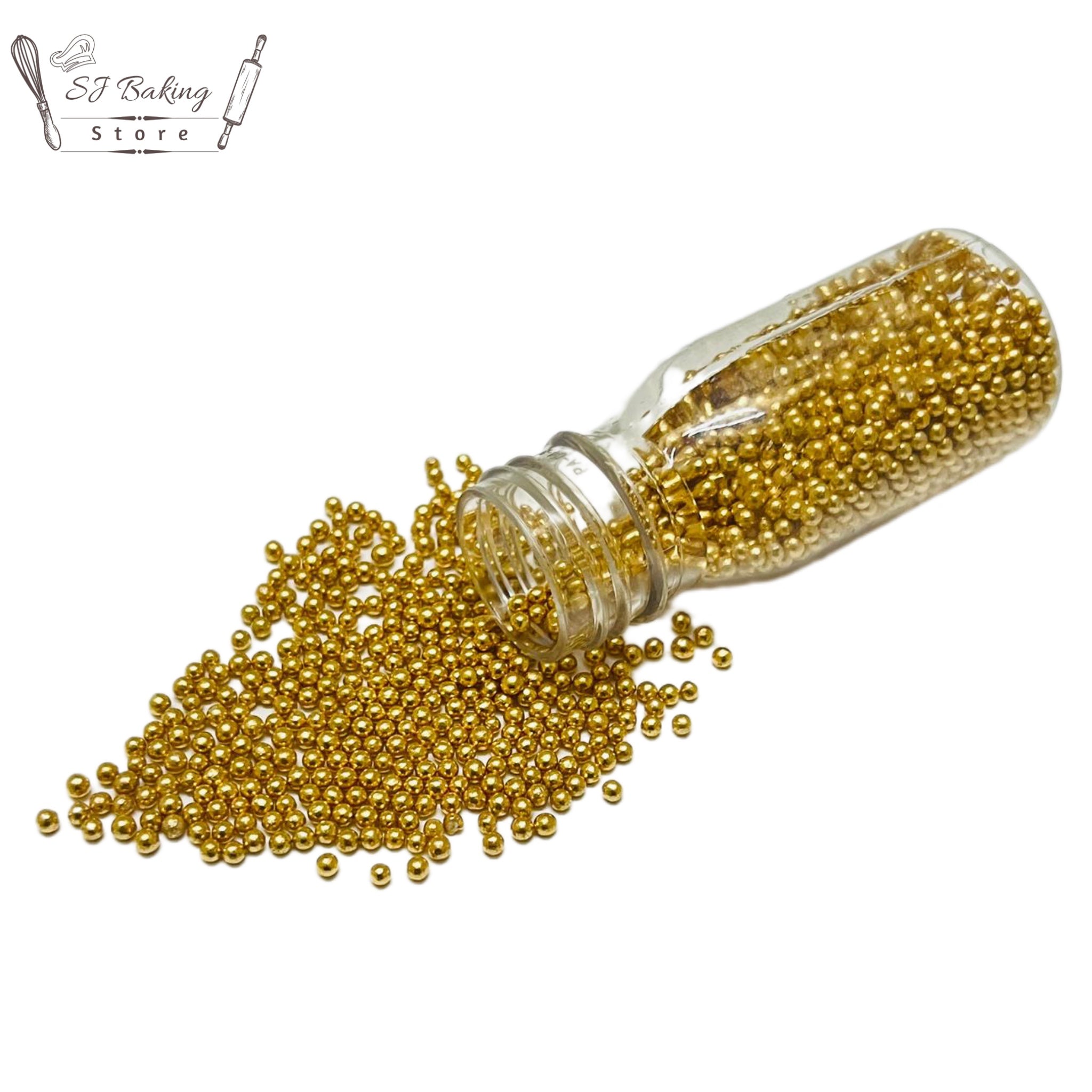 2 MM Edible Golden Pearls (25gm)