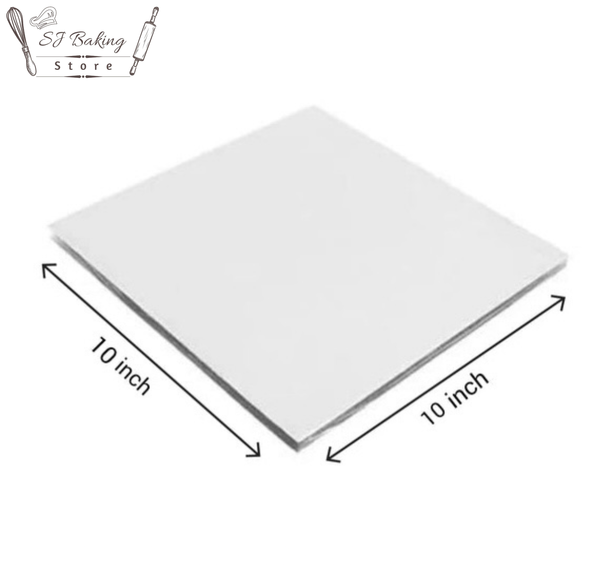 10 Inch White Sqaure Cake Base