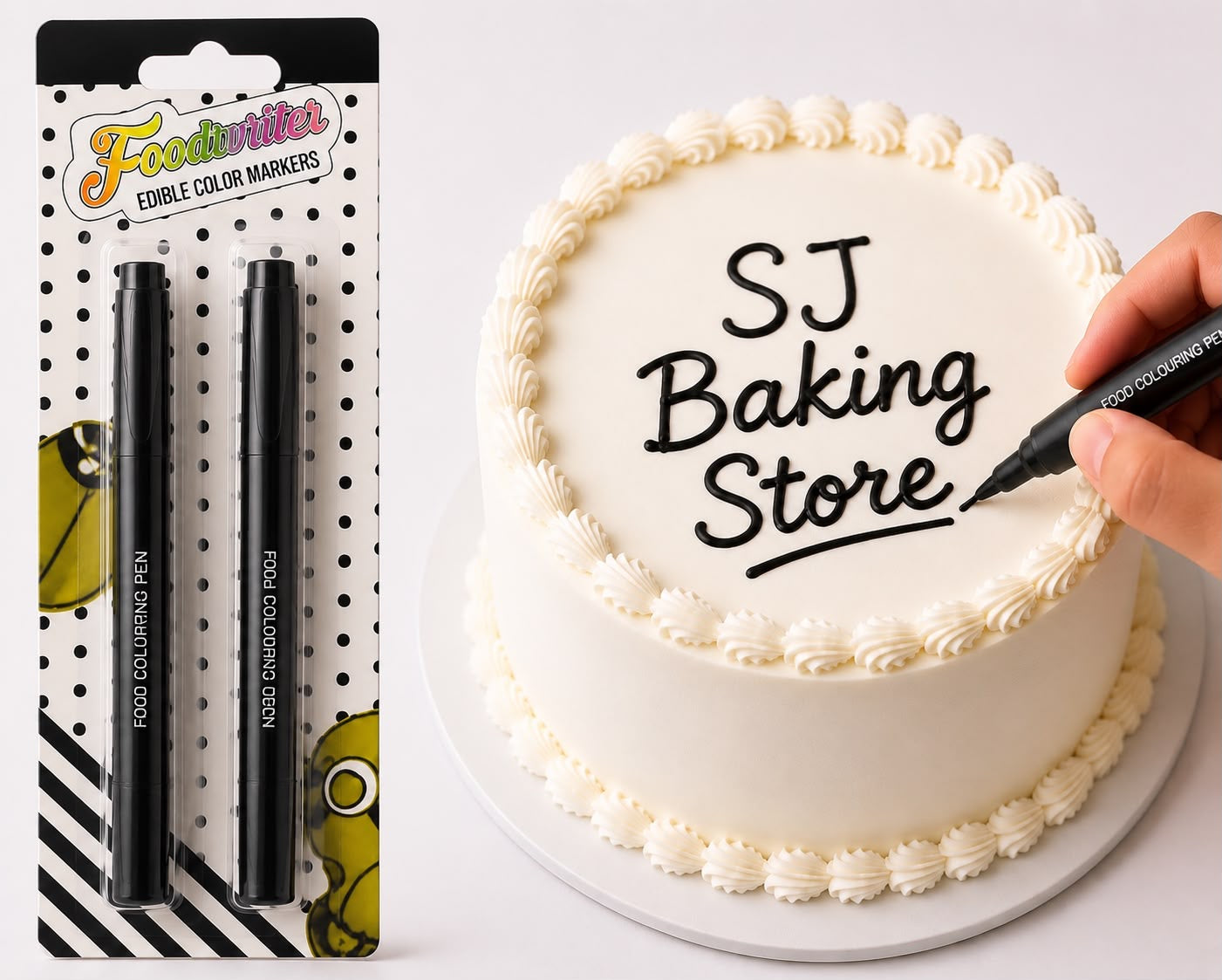 2Pcs Edible Black Marker