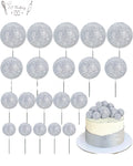 Faux Balls Silver Glitter Topper