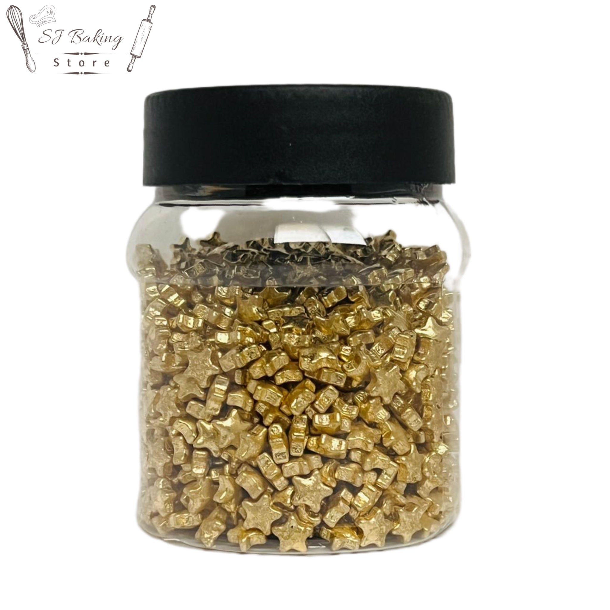 Premium Imported Edible Star shaped Golden Sprinkles (100gm)