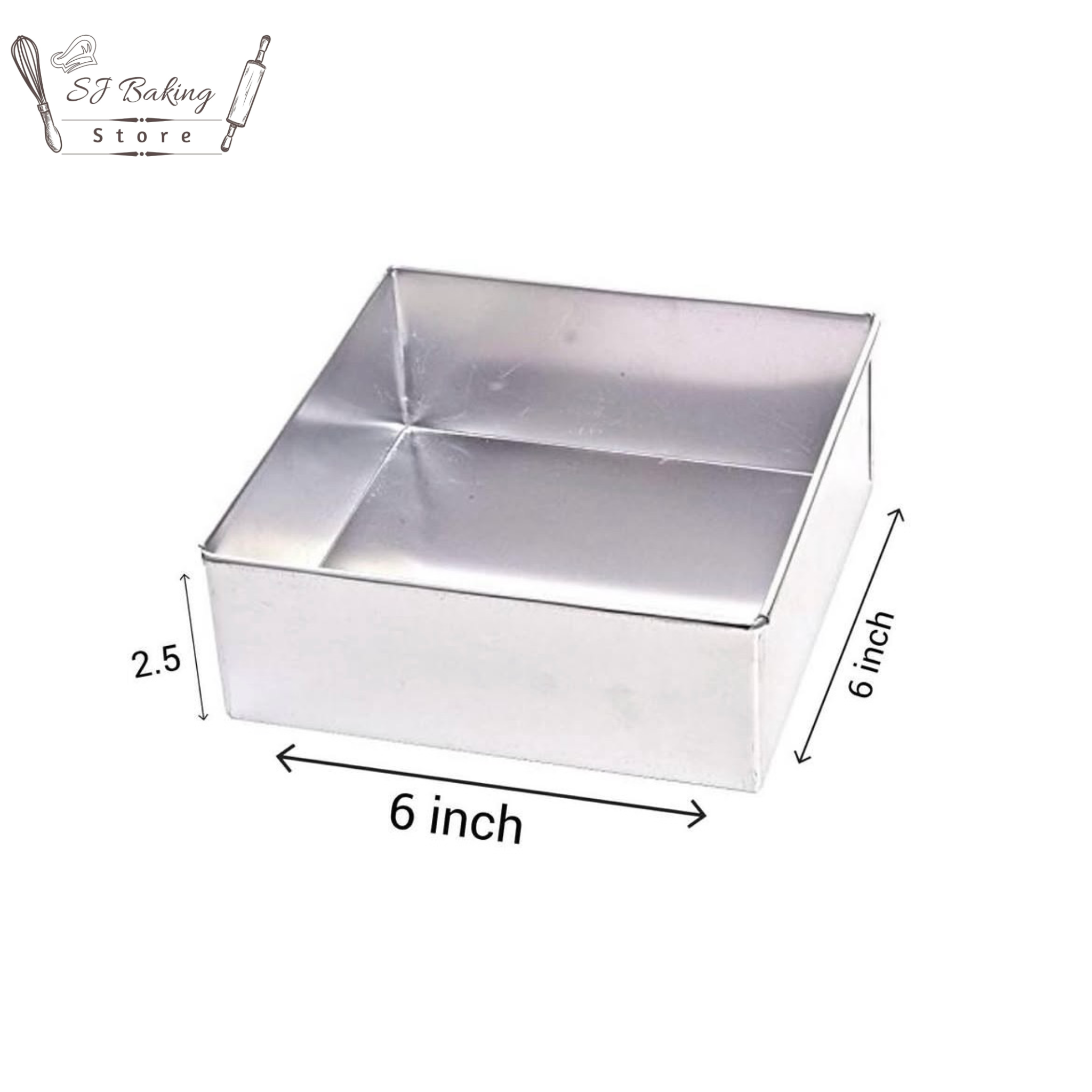 6 Inch Silver Sqaure Cake Pan