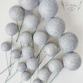Faux Balls White Glitter Topper