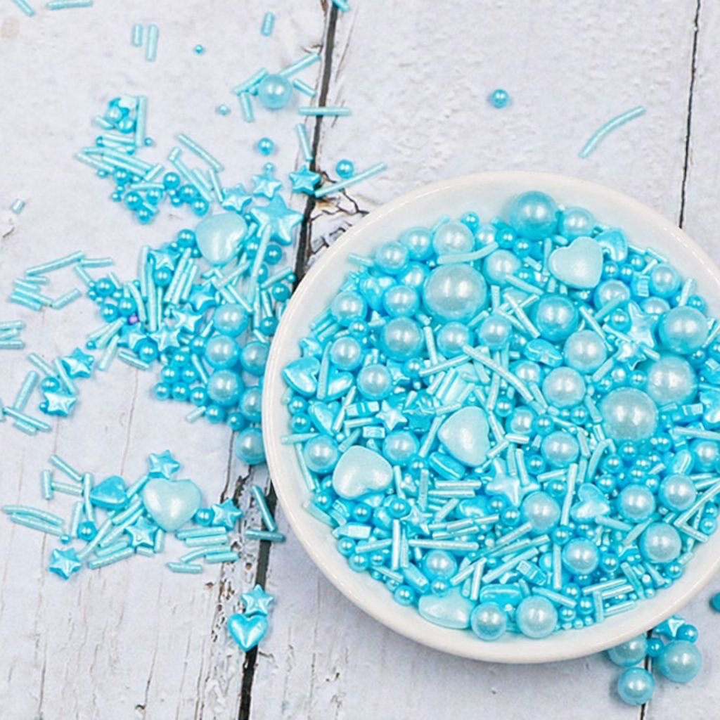 Premium Imported Edible Blue Sprinkles Mix - Shiny & Elegant Touch (25gm)