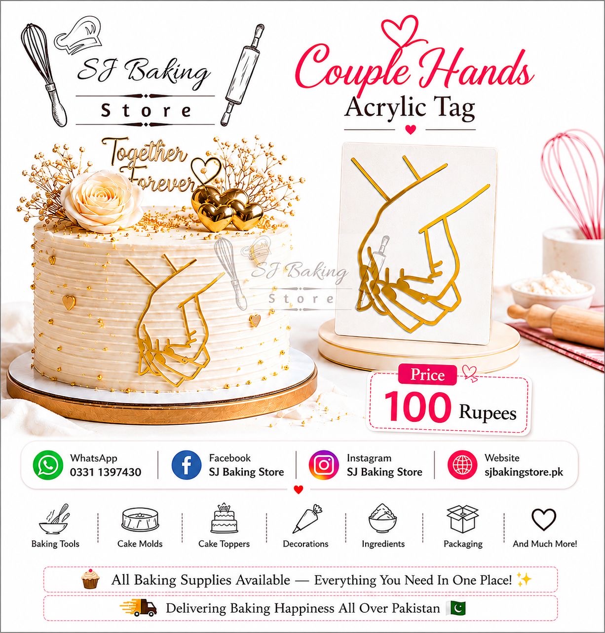 Couple Hands Acrylic Tag