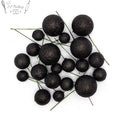 Faux Balls Black Color Glitter Topper