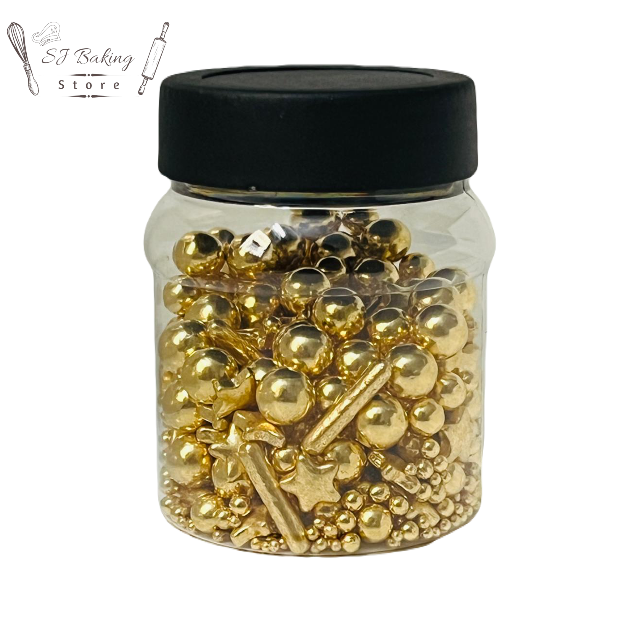 Edible Golden Mix Super Shine Sprinkles (100gm)