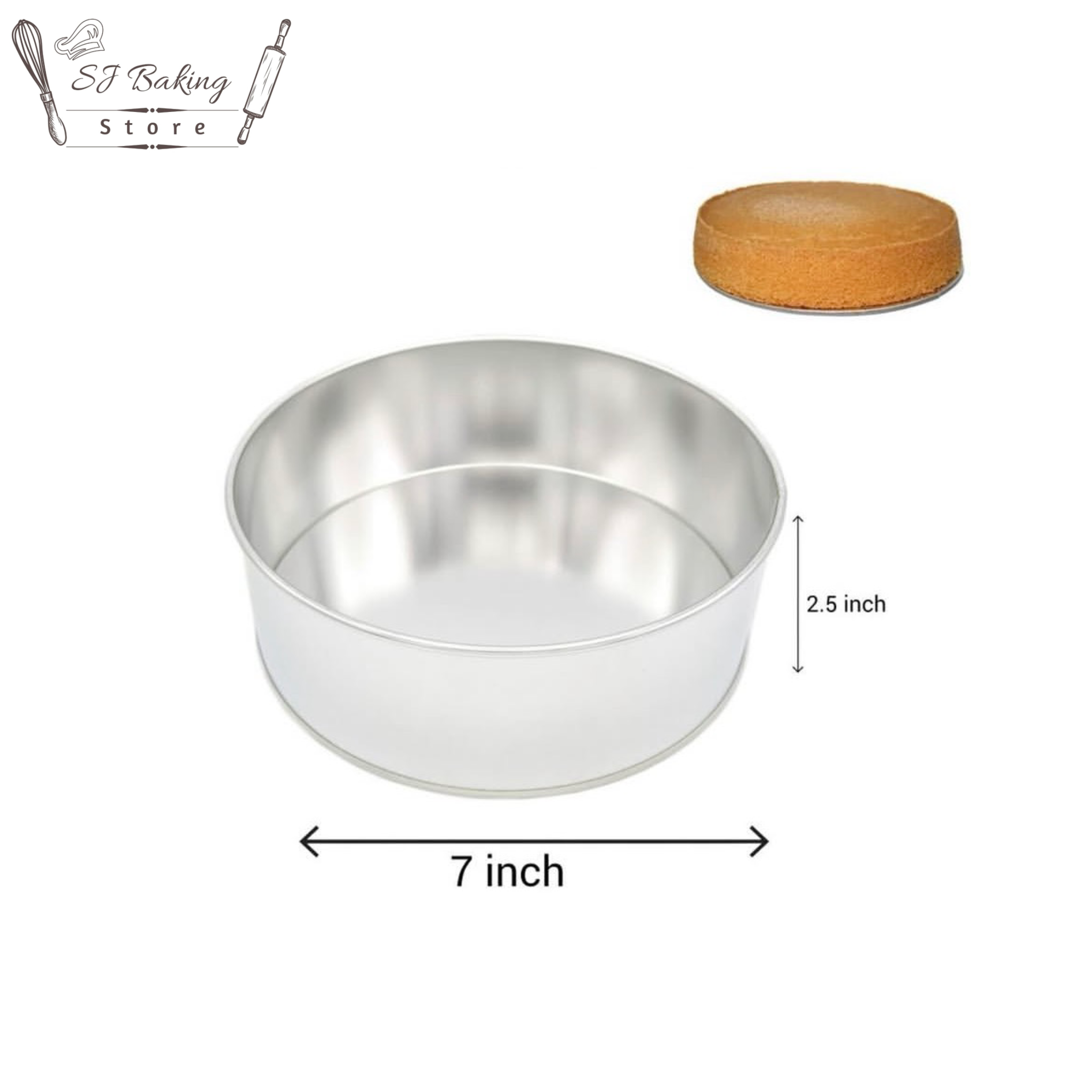 7 Inch Silver Round Cake Pan