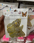 3D Gray & Gold  Butterflies Pack of 12Pcs
