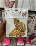 3D Peach & Gold  Butterflies Pack of 12Pcs