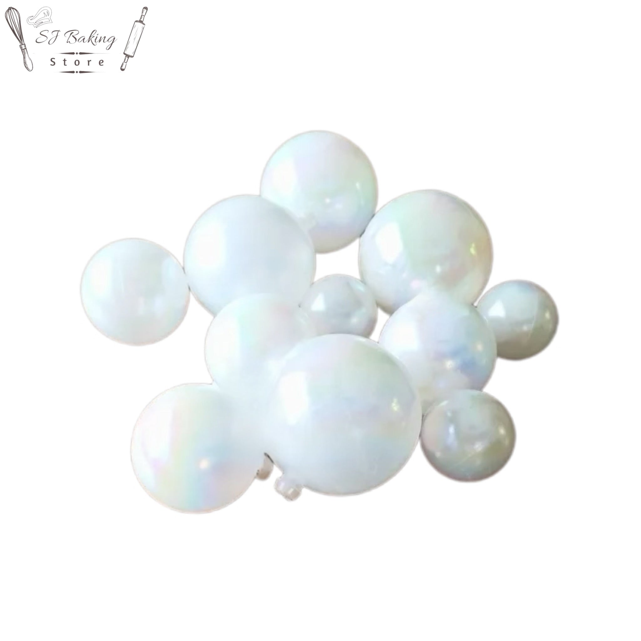 Transparent White Color Faux Balls Topper