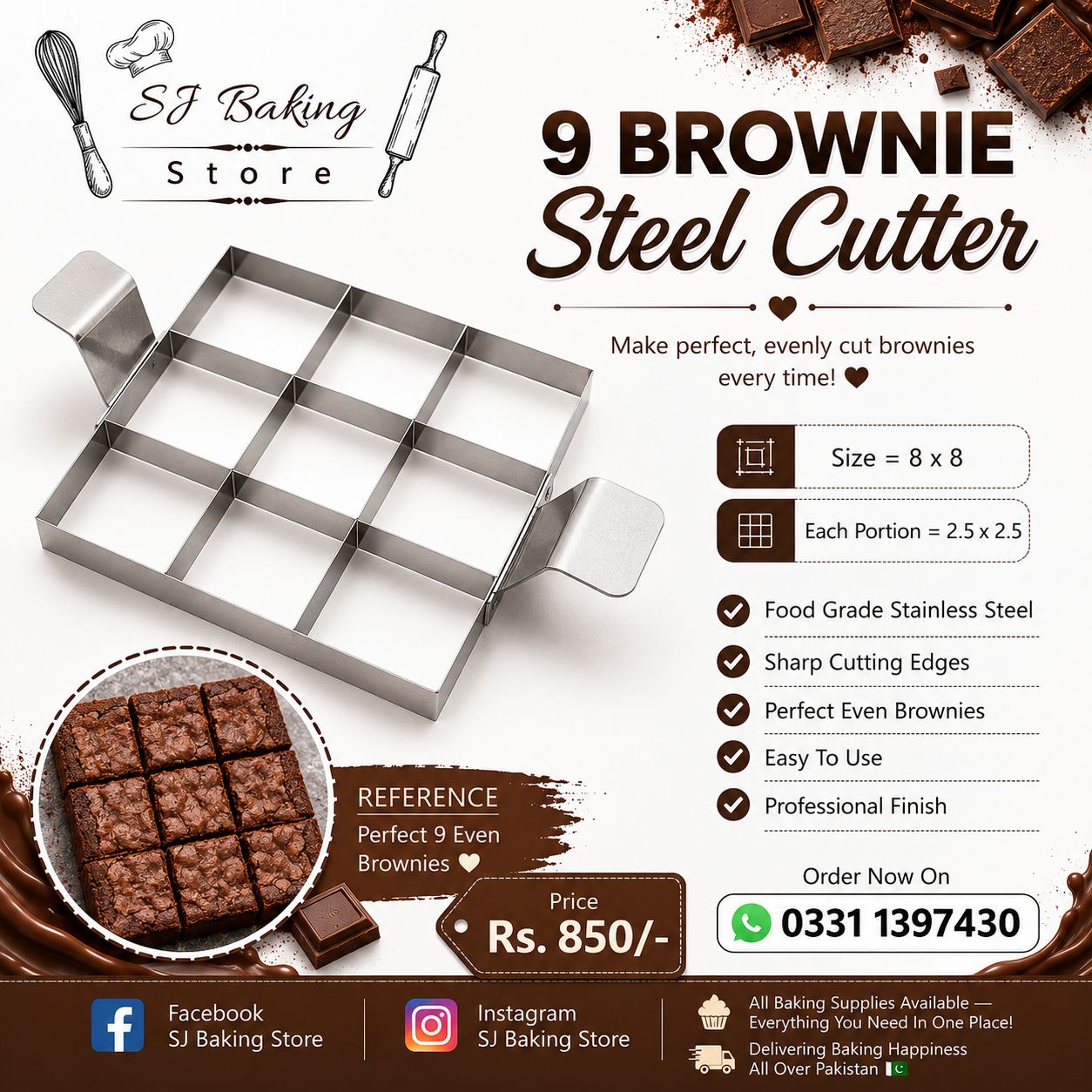 9pcs Brownie Cutter