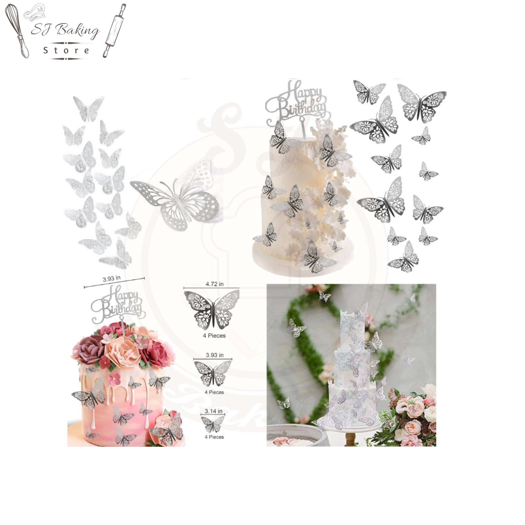 Artificial Silver Butterflies