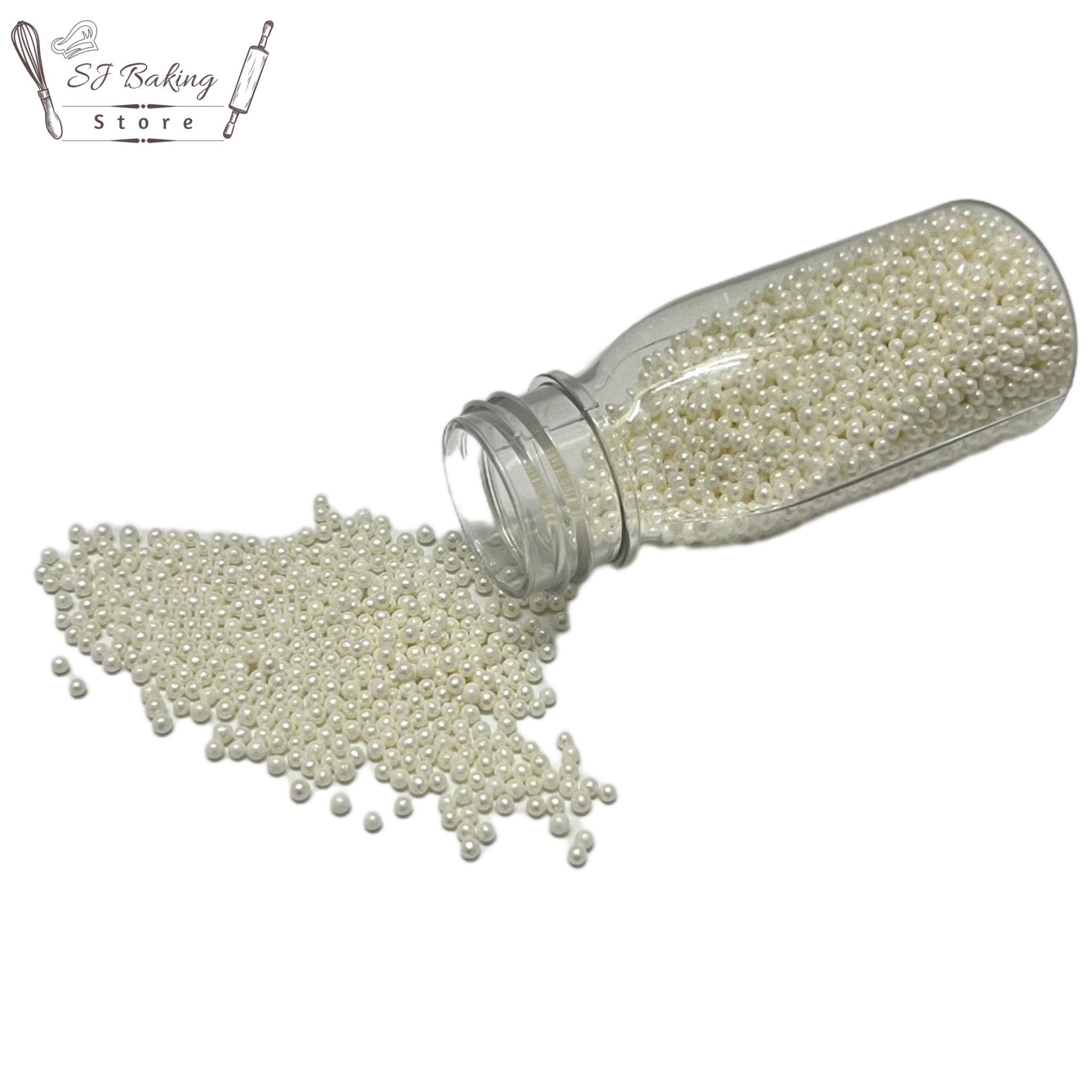 2 MM Edible Imported White Pearls (25gm)