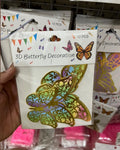 3D Multi & Gold  Butterflies Pack of 12Pcs