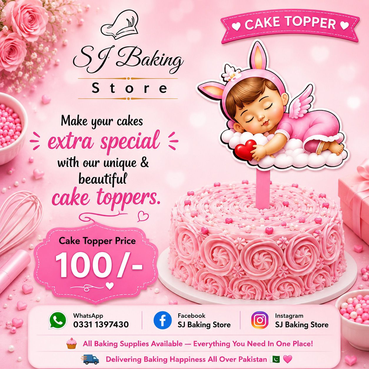 Baby Girl Cake Topper