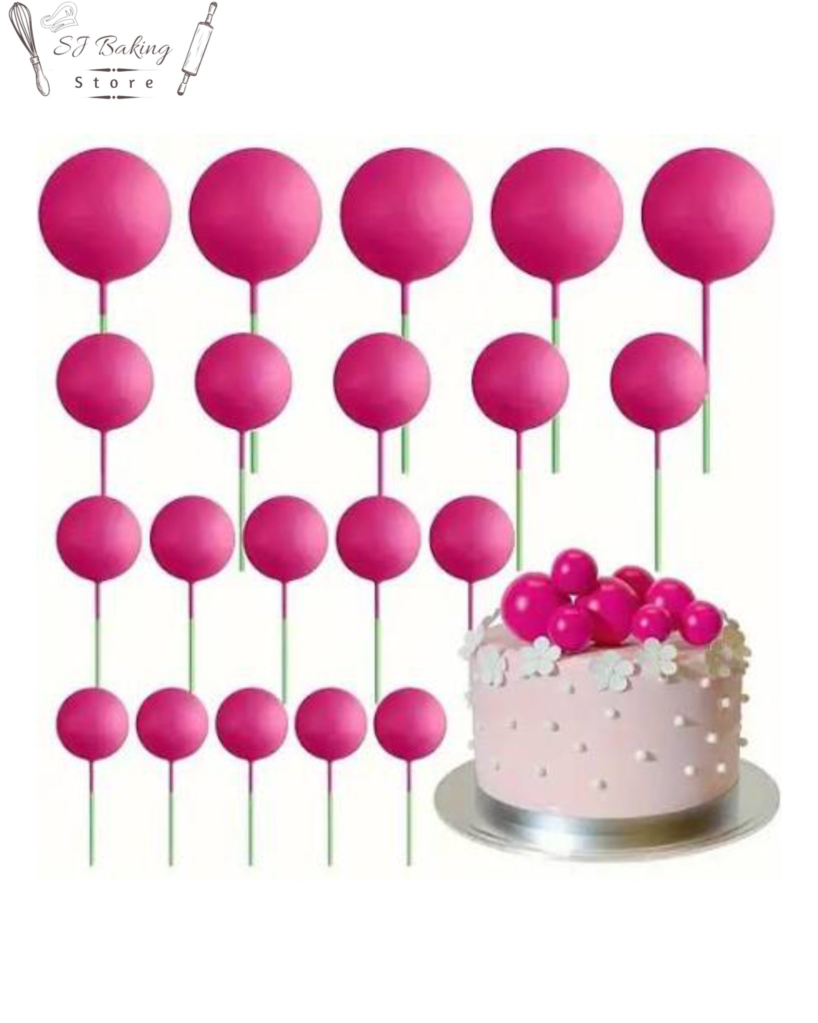 Hot Pink Color Faux Balls