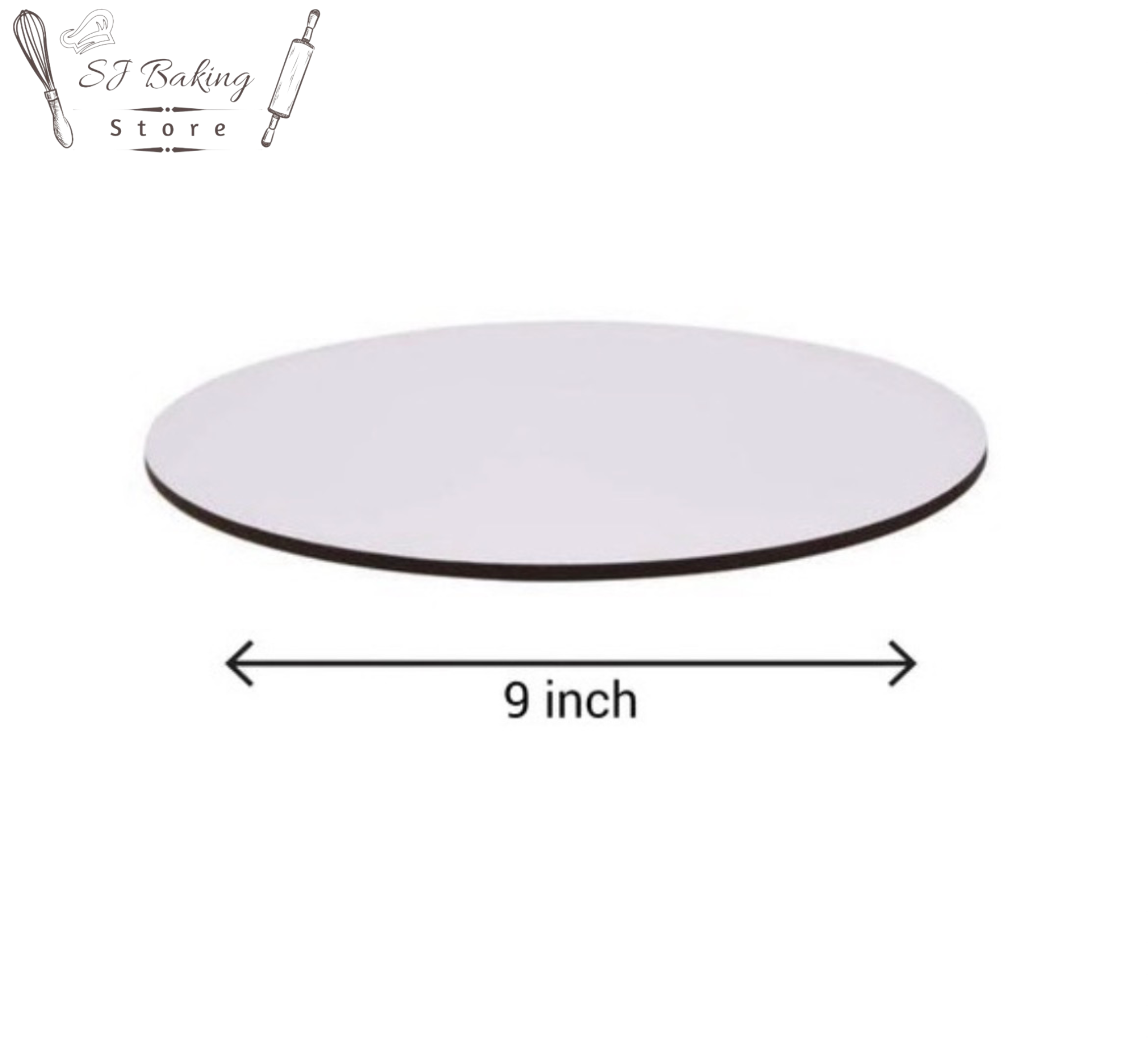9 Inch White Round Cake Base