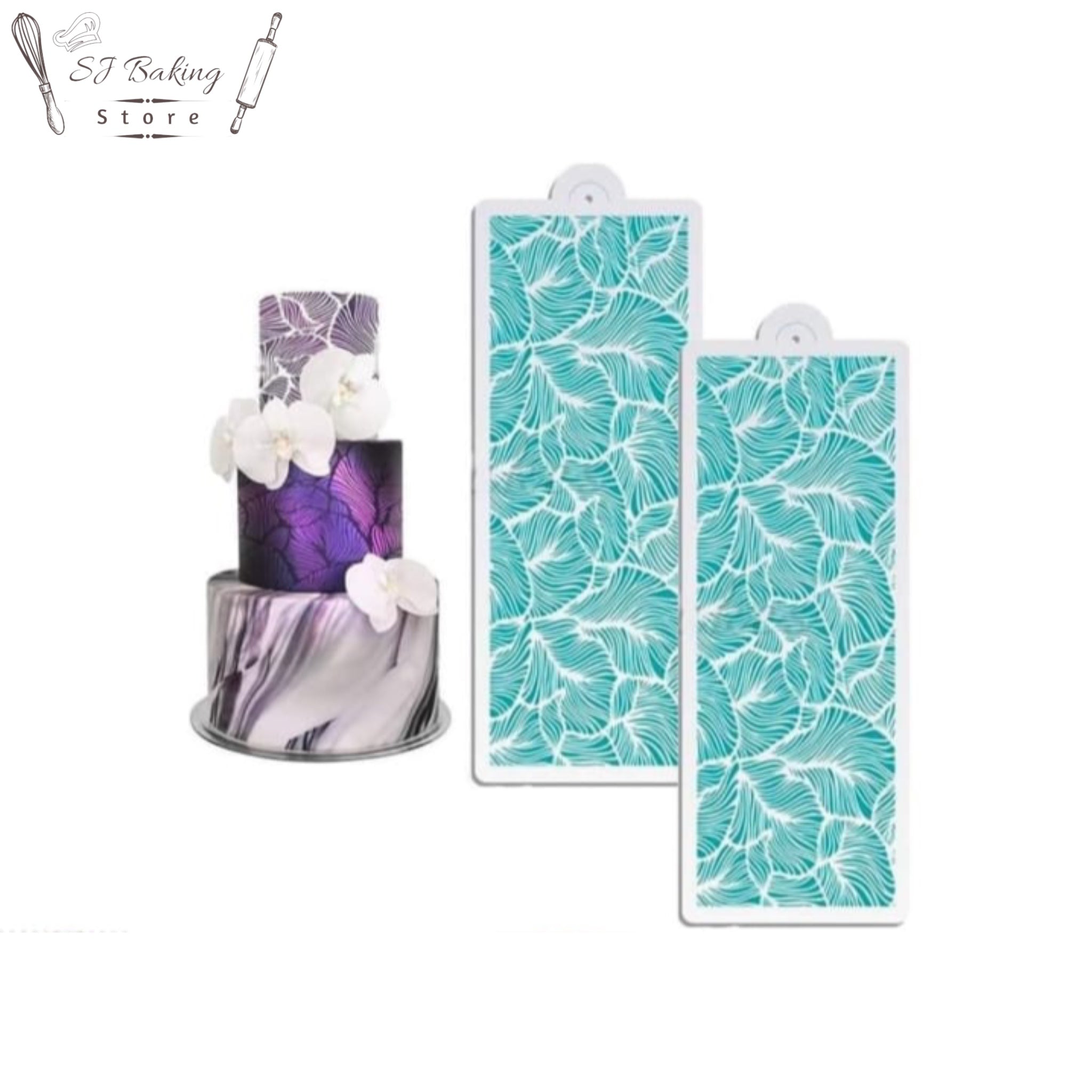 Peacock Feather Cake Stencils