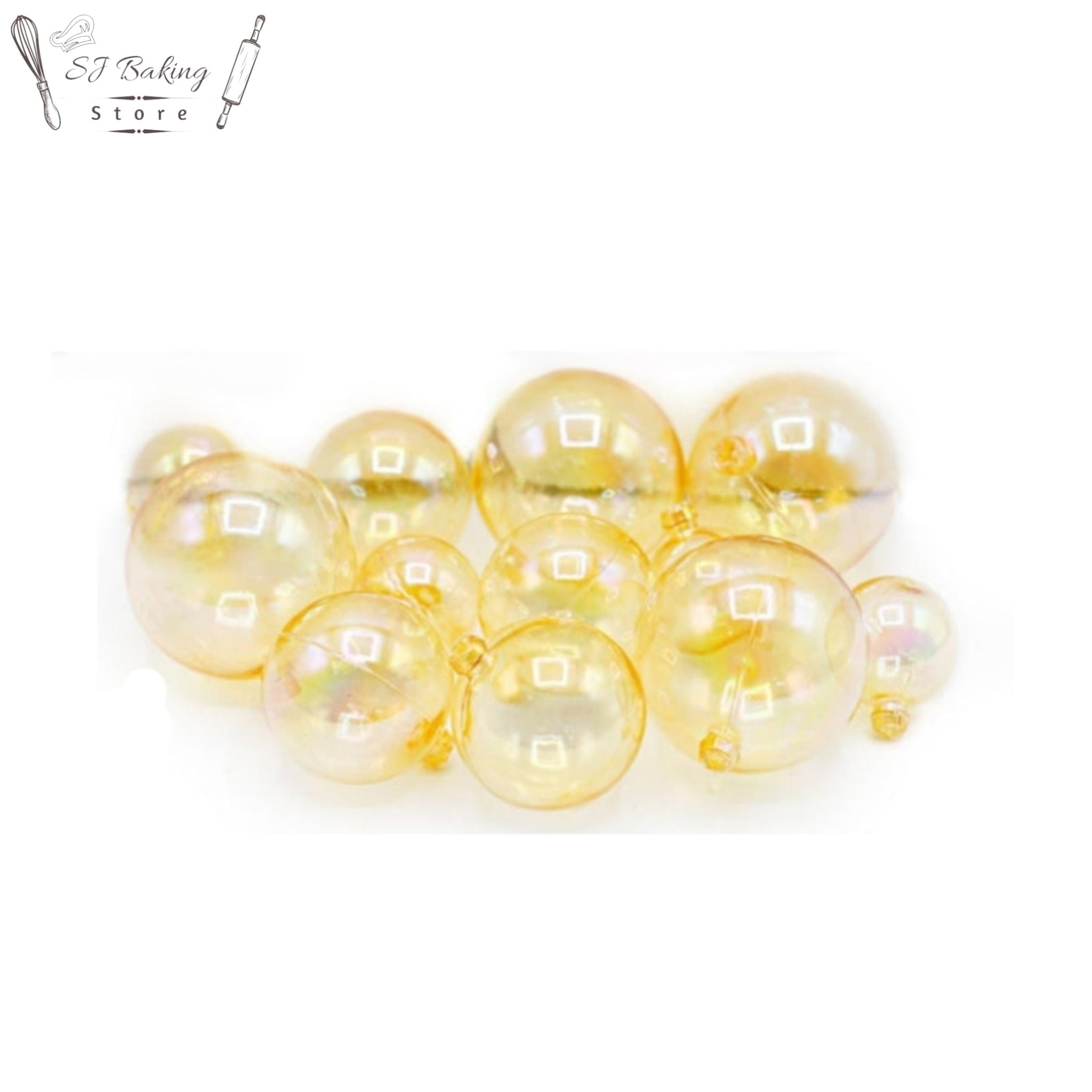 Transparent Golden Color Faux Balls Topper