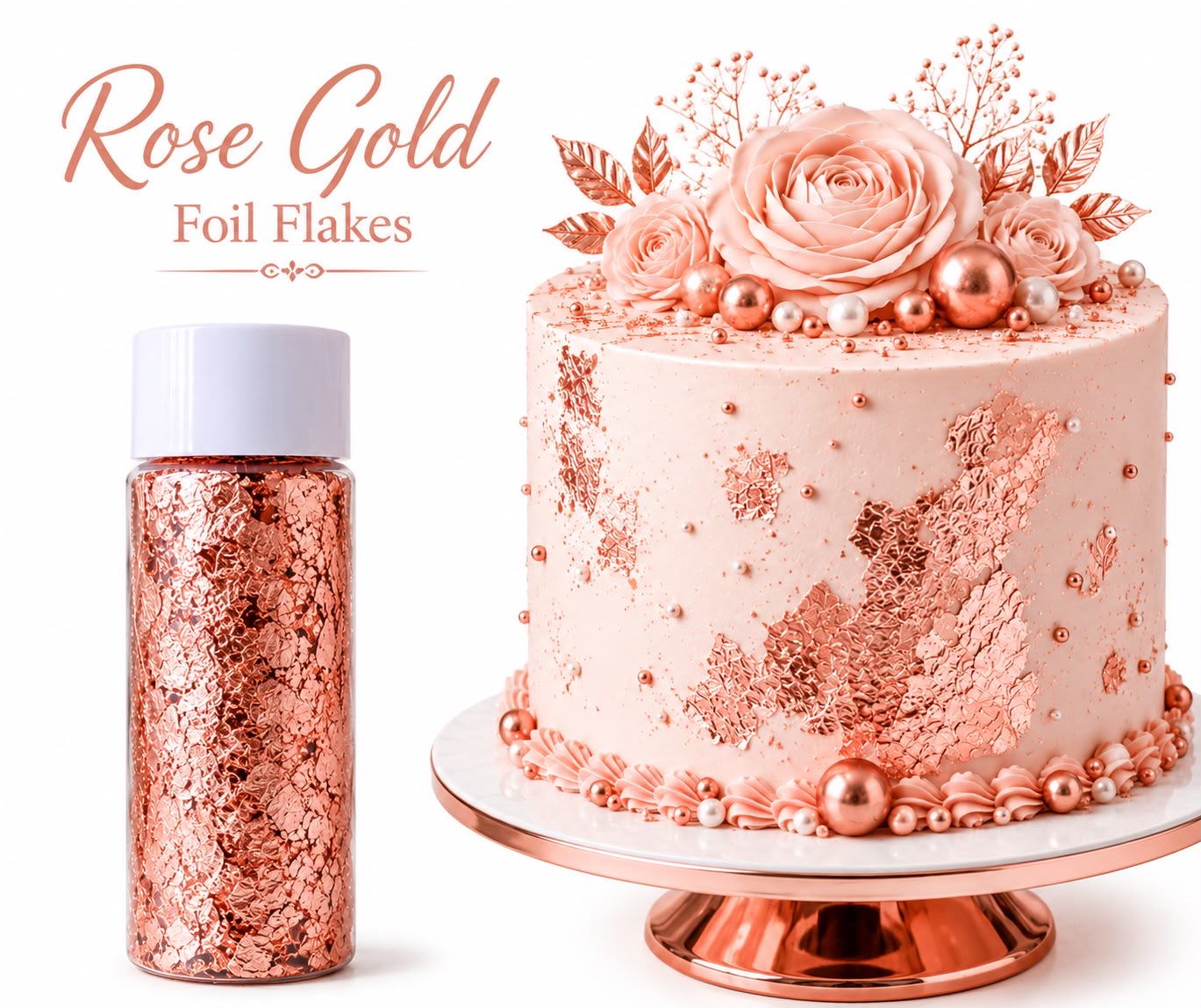 Large Rose Gold Foil Flakes