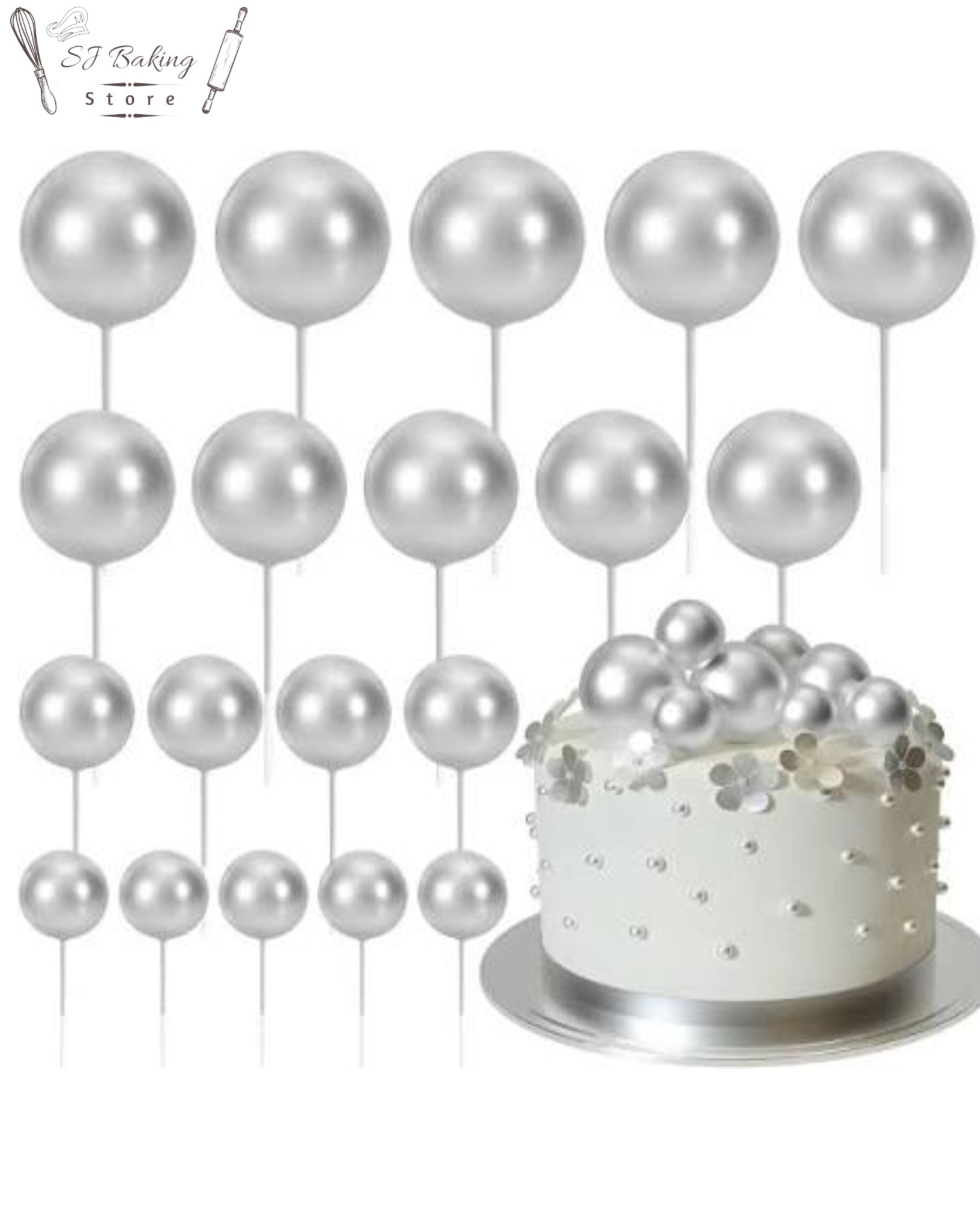 Silver Color Faux Balls