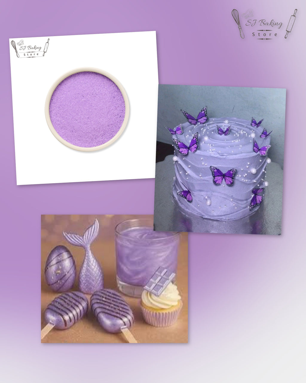 Edible Purple Gliter For Cake Decoration