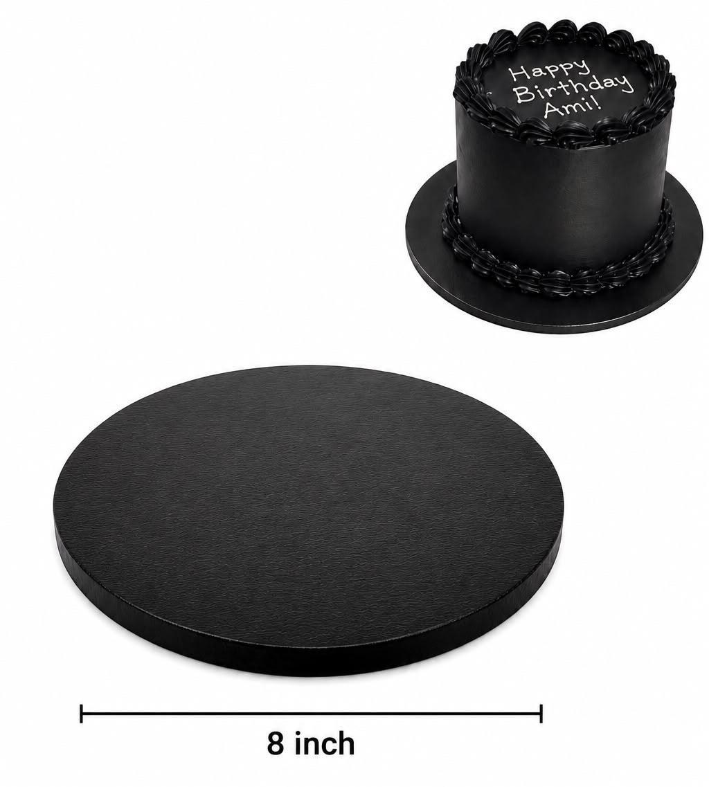 8inch Black Round Normal Cake Base