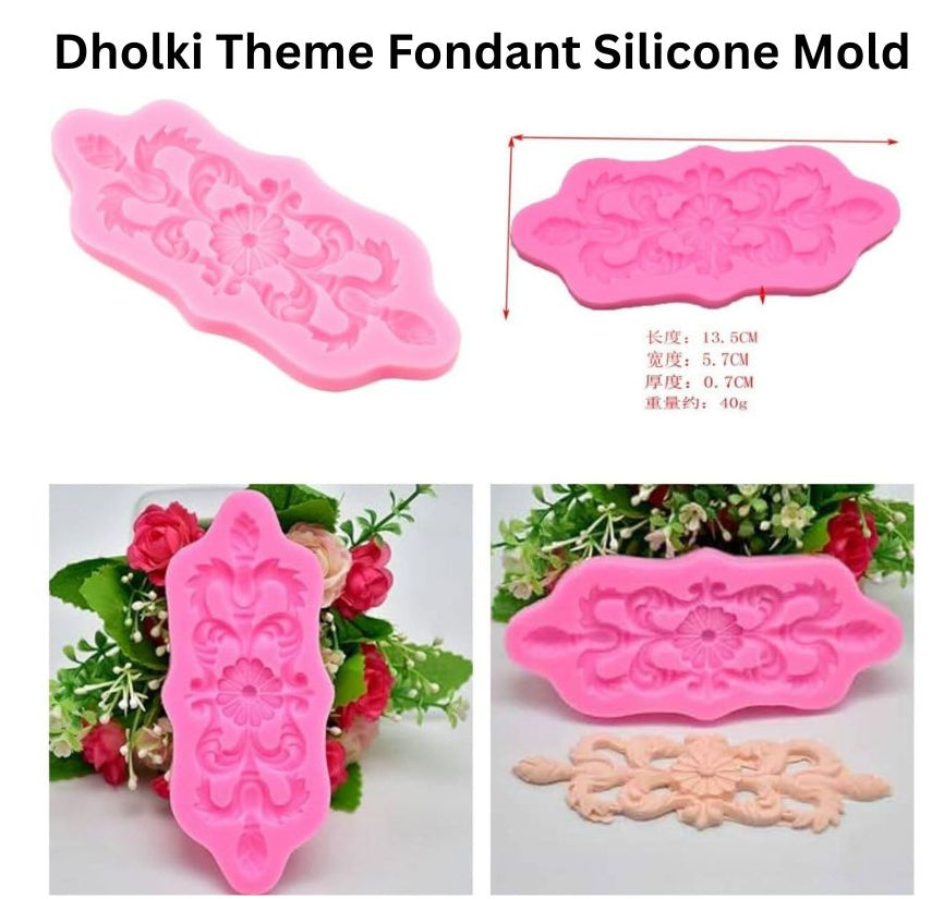 Dholki Theme Fondant Silicone Mold (design 1)
