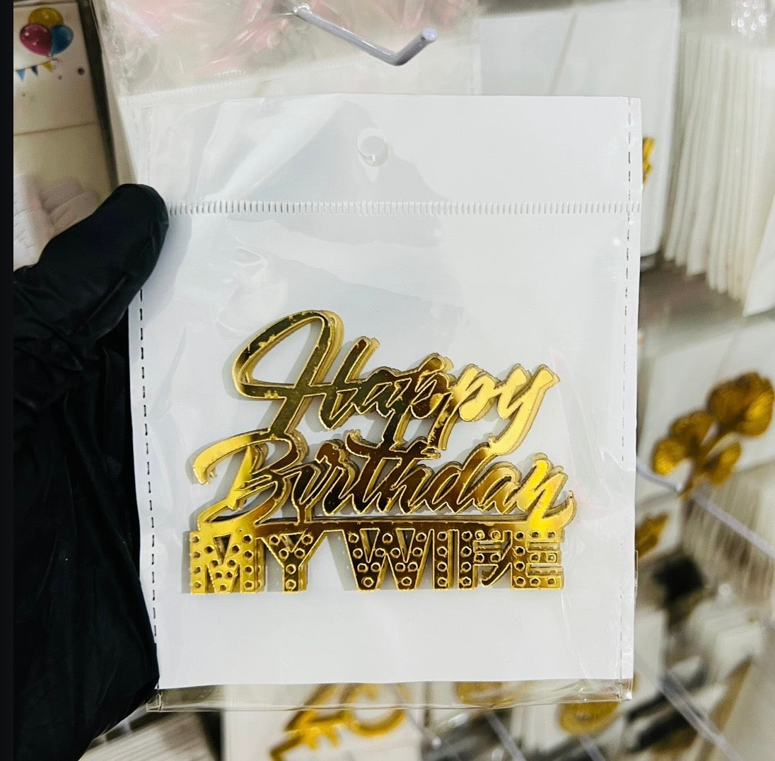 Happy Birthday My Wife Acrylic Tag Pack of 5