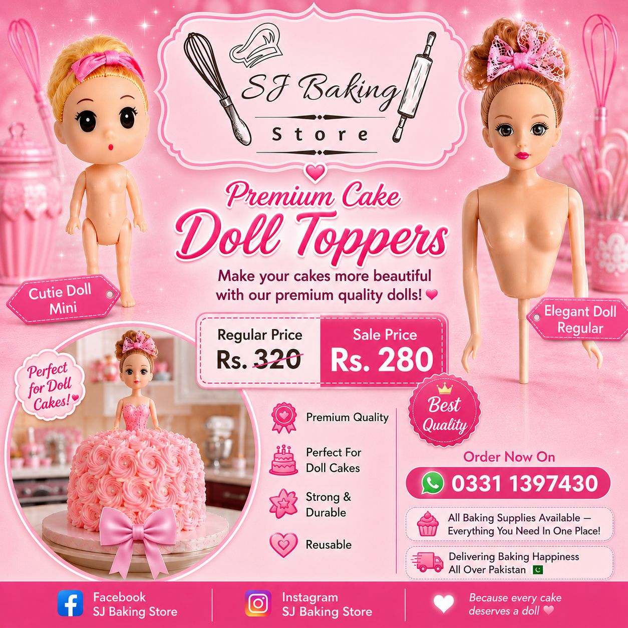 Doll Cake Topper (Design 1)