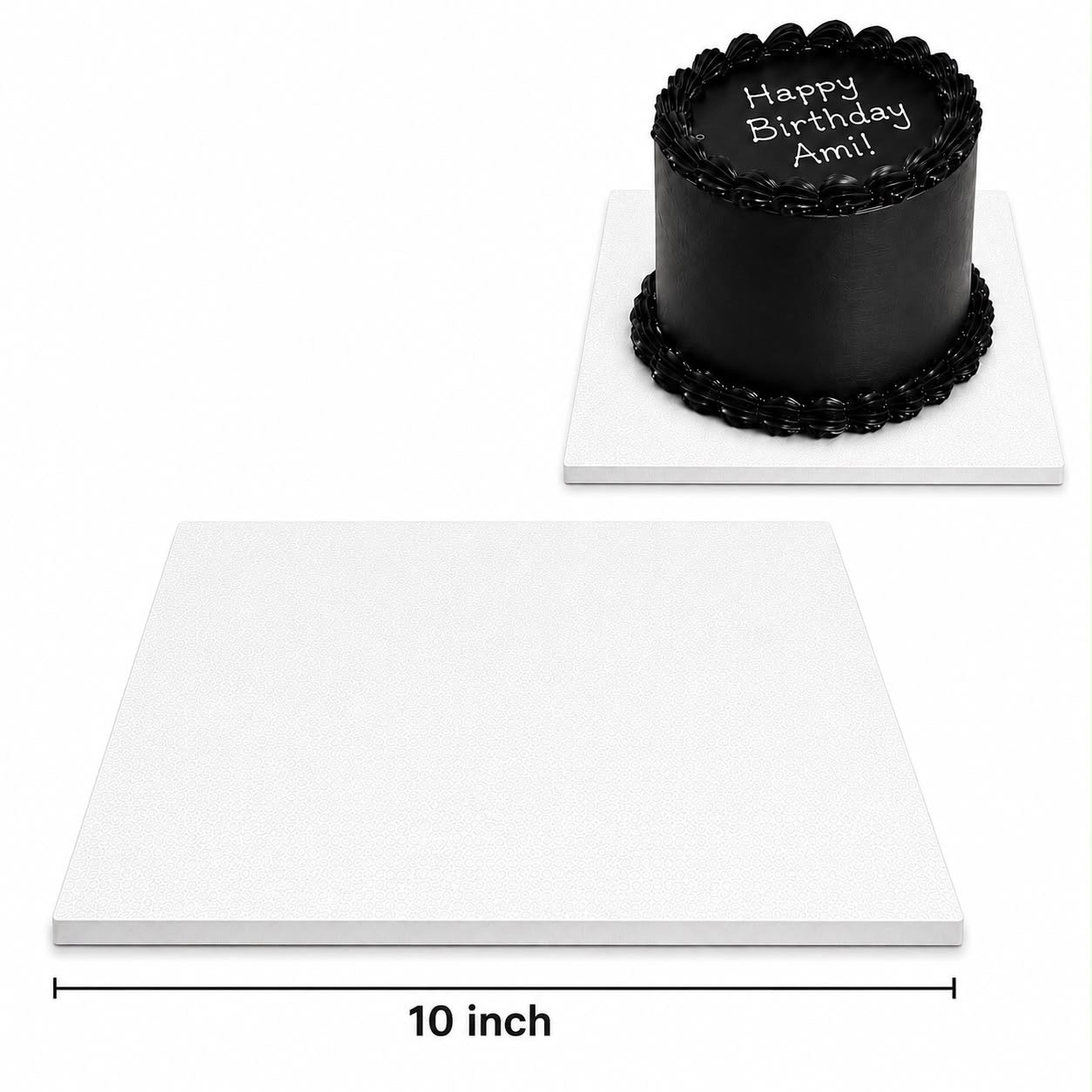 10inch Wooden Drum Square Cake Board