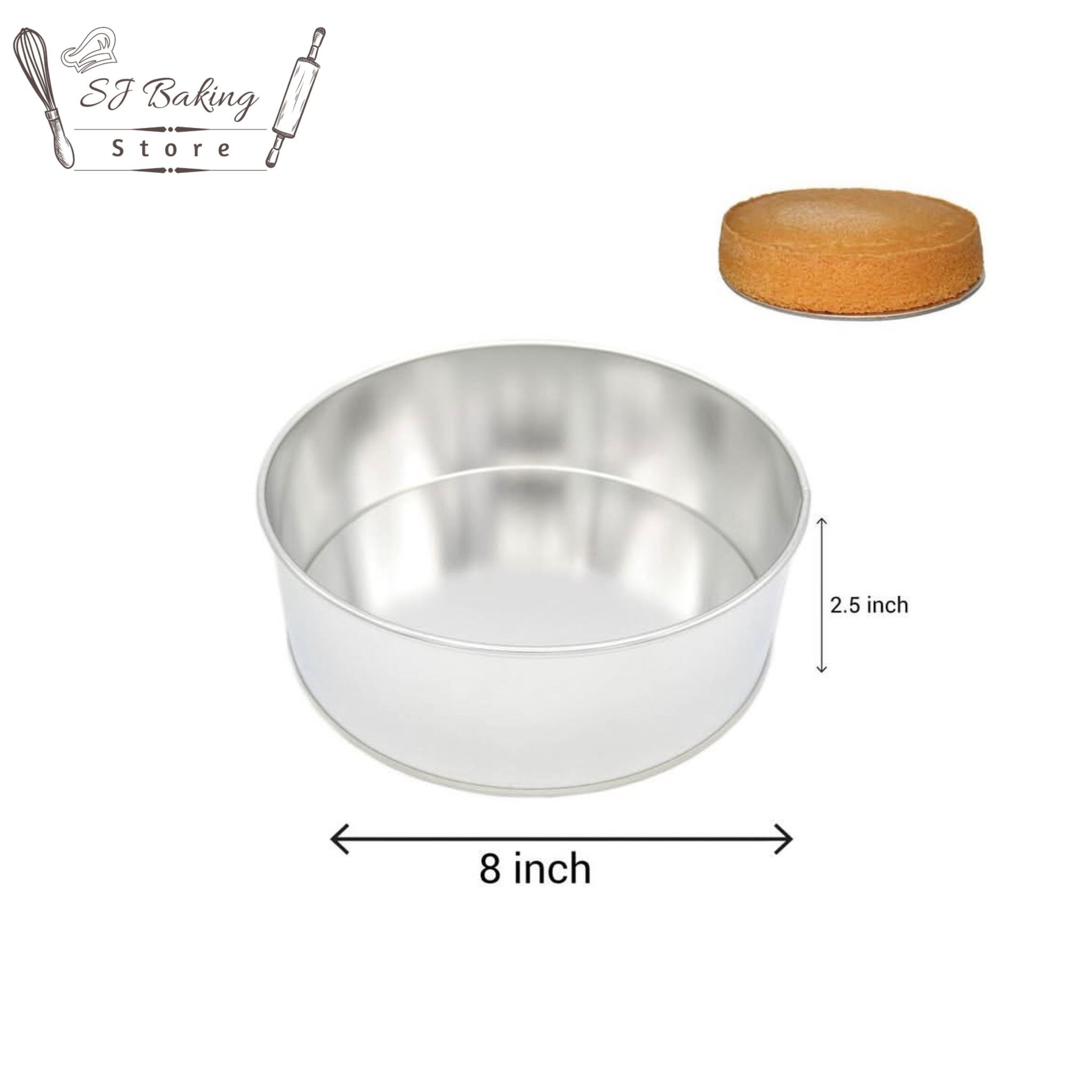 8 Inch Silver Round Cake Pan