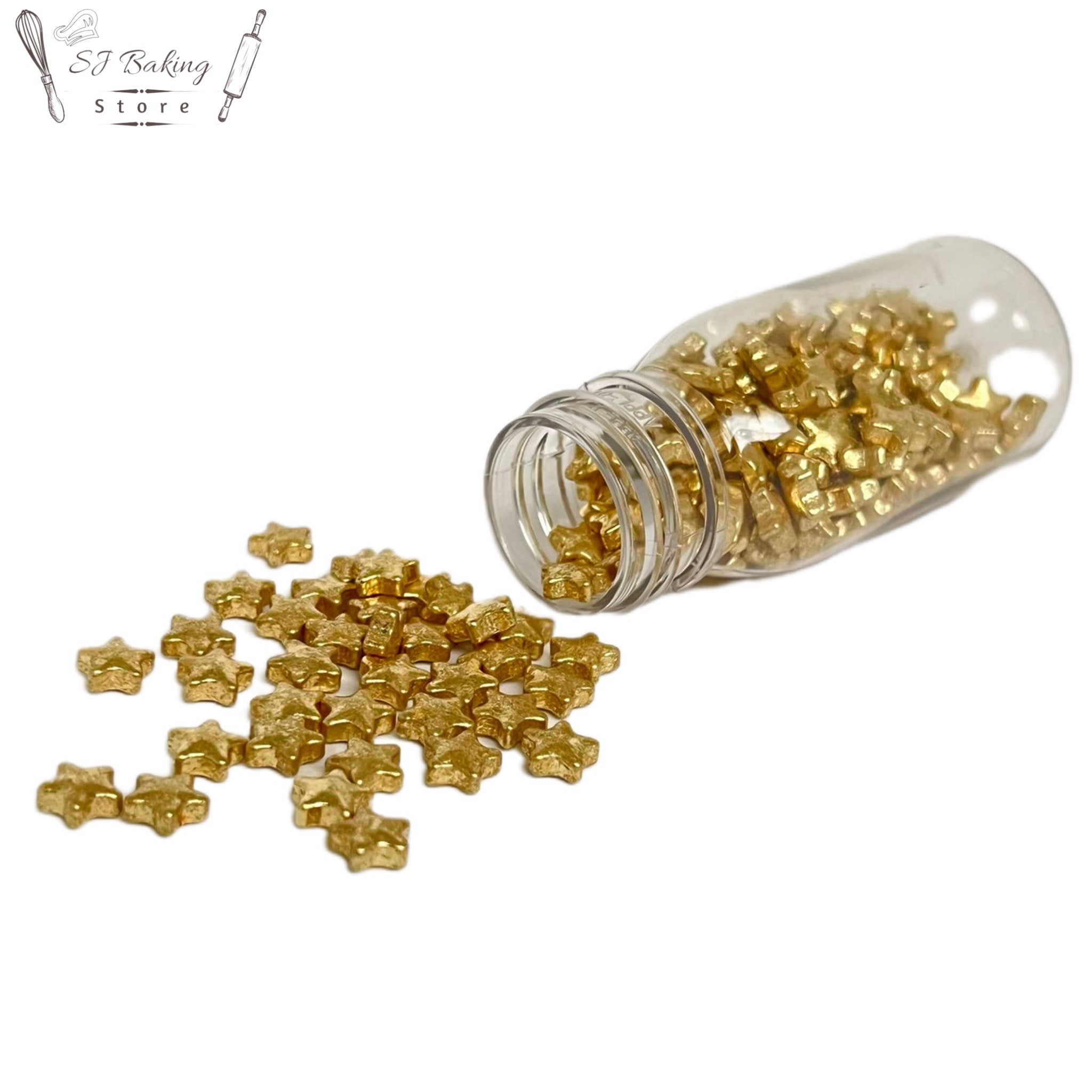 Premium Imported Edible Star shaped Golden Sprinkles (25gm)