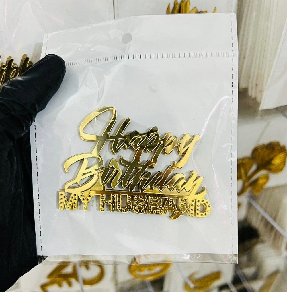 Happy Birthday My Husband Acrylic Tag Pack of 5