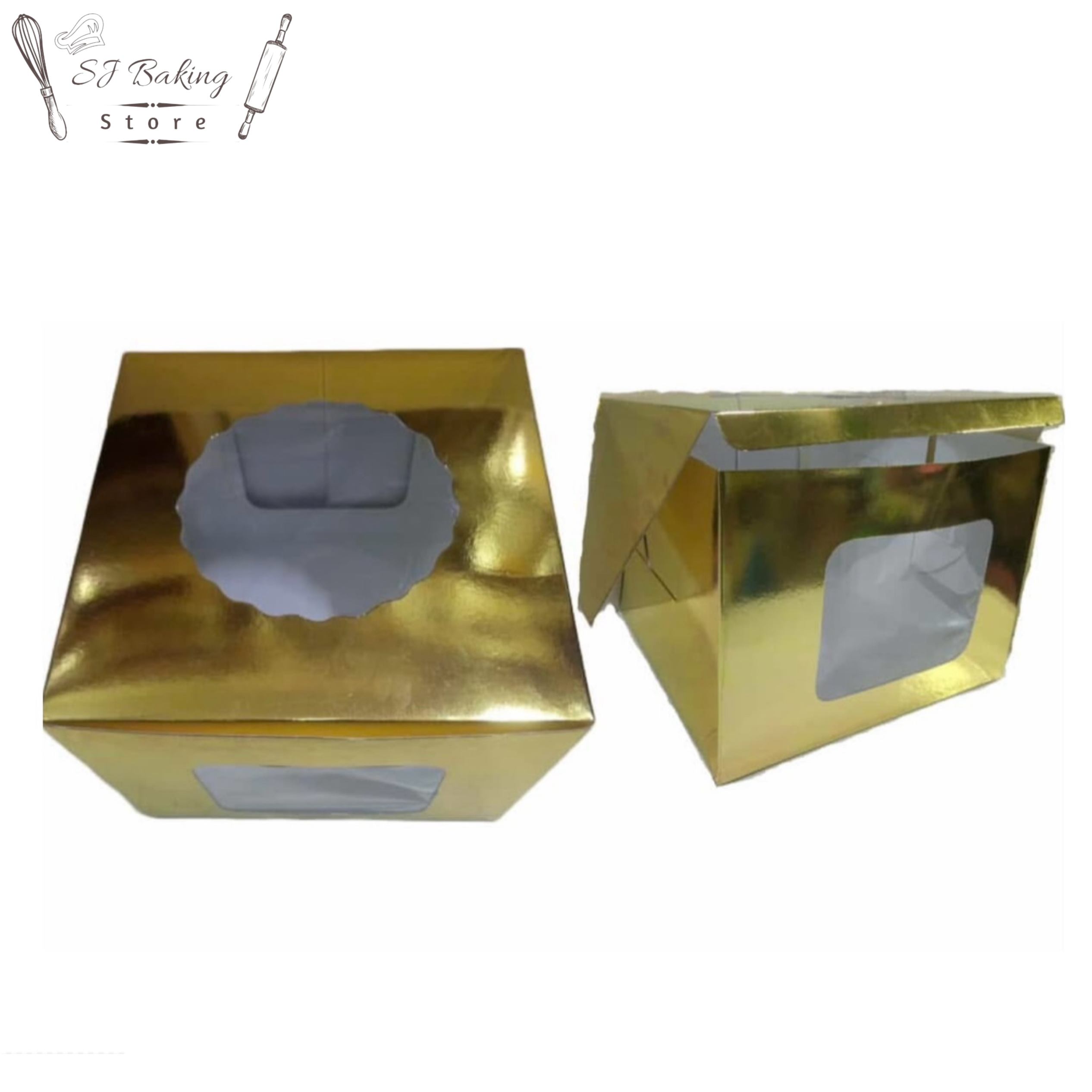 10*10*8 Golden Window Cake Box