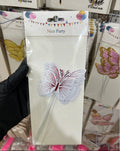 3D White & Maroon  Butterflies Pack of 6Pcs